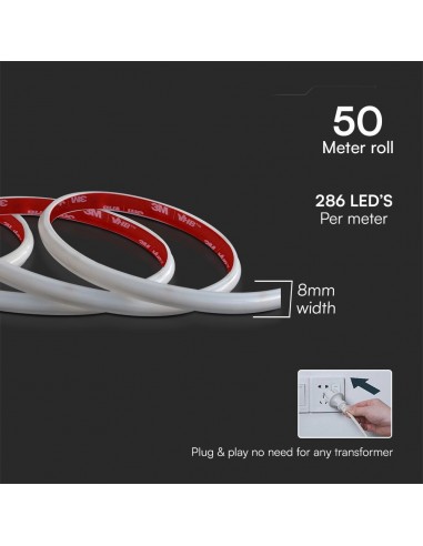 23723-Strip LED V SMD /m m  LED/m effetto COB con Spina   mm-6