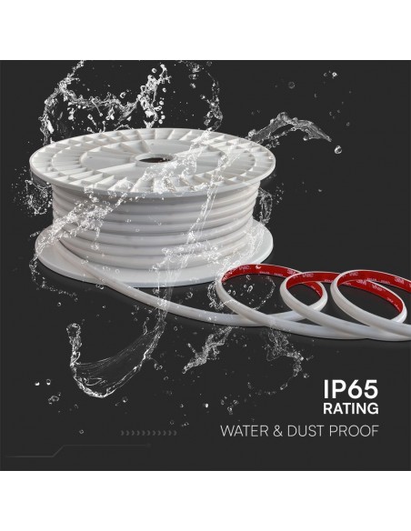 Strip LED 220V SMD2025 12.5W/m 50m 286 LED/m effetto COB con Spina 6500K IP65 10mm