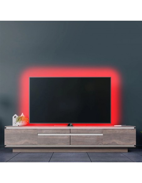 23730-Strip LED V Rosso Chiaro SMD /m m  LED/m con Spina  mm-4