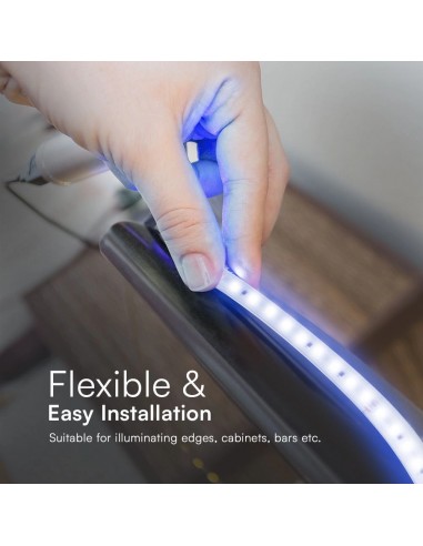 23731-Strip LED V Blu Chiaro SMD /m m  LED/m con Spina  mm-7