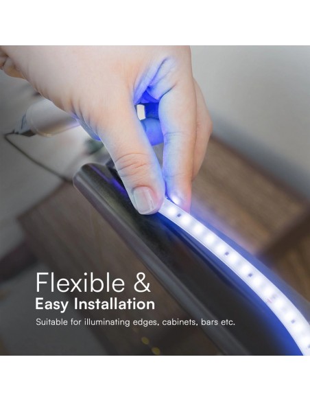 23731-Strip LED V Blu Chiaro SMD /m m  LED/m con Spina  mm-7