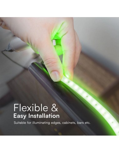 23732-Strip LED V Verde Chiaro SMD /m m  LED/m con Spina  mm-7