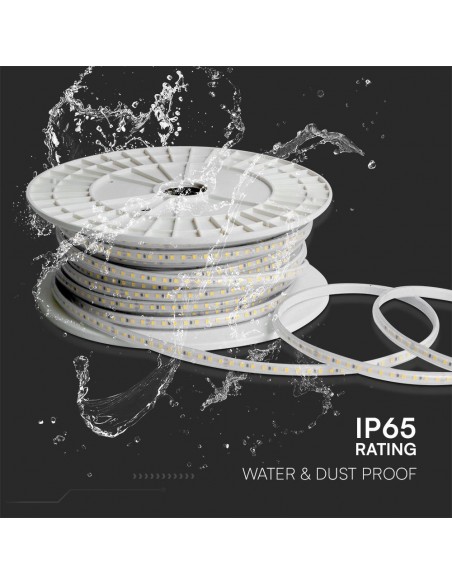 Strip LED 220V SMD2835 10.5W/m 50m 120 LED/m con Spina 3000K IP65 10mm