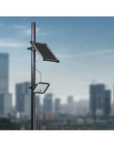 23756-Faro LED con Telecomando e Pannello Solare  Batteria LiFePo V Cavo da m Colore Nero -4