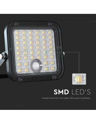 23756-Faro LED con Telecomando e Pannello Solare  Batteria LiFePo V Cavo da m Colore Nero -6