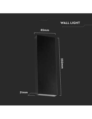 23760-Lampada LED da Muro  Doppio Fascio Luminoso Colore Nero  -3