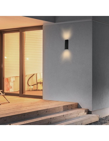 23760-Lampada LED da Muro  Doppio Fascio Luminoso Colore Nero  -5