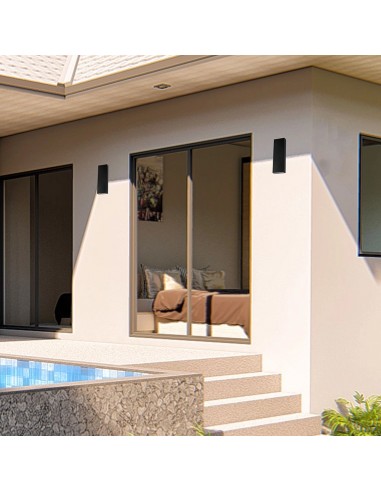 23760-Lampada LED da Muro  Doppio Fascio Luminoso Colore Nero  -6