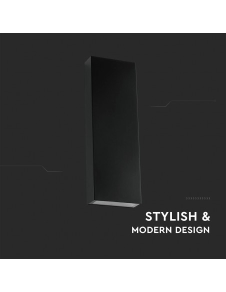 23760-Lampada LED da Muro  Doppio Fascio Luminoso Colore Nero  -7