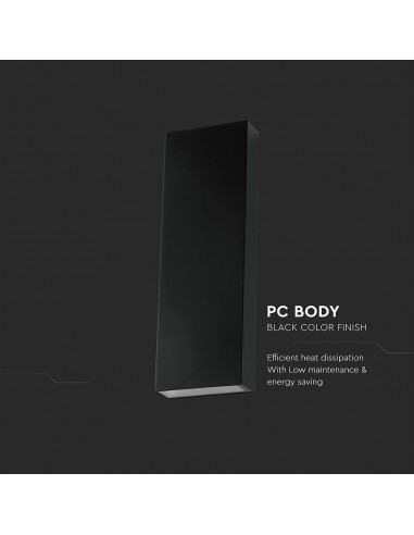 8W LED Wall Light PC Up & Down Black...