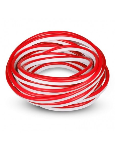 Strip LED Neon Flex 8W/m 120 LED/m Bobina 10m 24V Rosso IP65