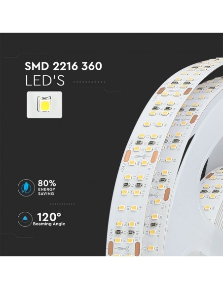 2580-Strip LED SMD /m m  LED/m con Connettore Jack  da V CRI  IP mm-6