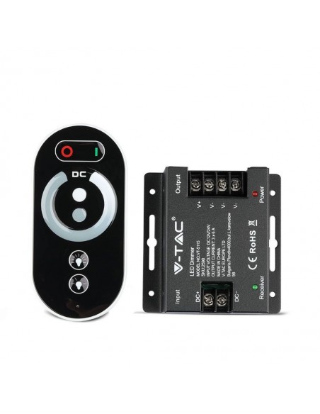 2590-Controller Dimmer Wireless RF GHz per Strip LED Monocolore  canale V/V A con Telecomando Touch  tasti-1