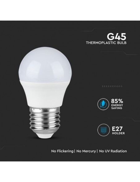 Lampadina LED Chip Samsung E27 4,5W 100LM/W G45 6400K