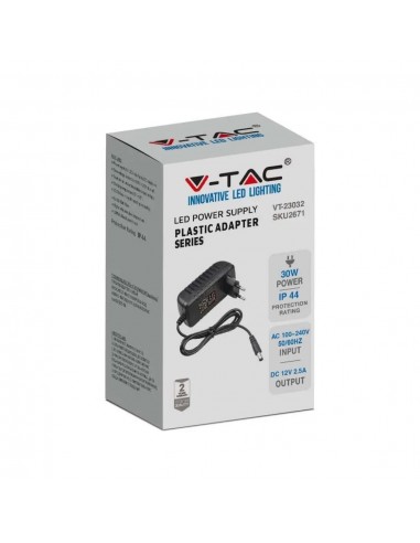 2671-Alimentatore in Plastica  V A Plug and Play con Jack  Colore Nero Cavo da m IP-2