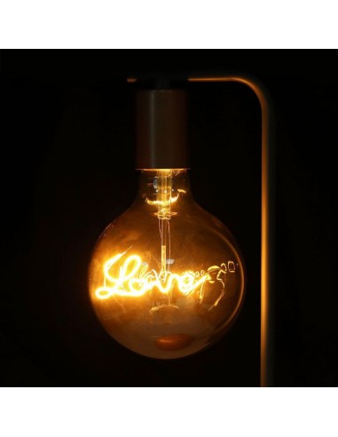 2700-Lampadina LED E  G Filamento Ambrato Scritta Love -4