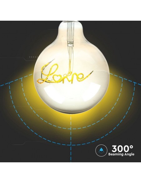2700-Lampadina LED E  G Filamento Ambrato Scritta Love -6