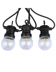 2728-Catenaria m con  Lampadine mini Globo a Filamento LED  Colore Nero con Trasformatore -1