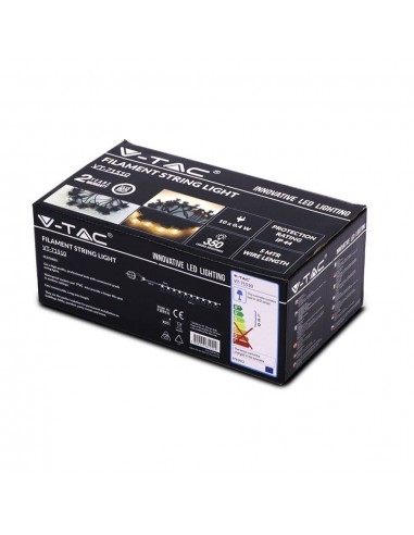 2728-Catenaria m con  Lampadine mini Globo a Filamento LED  Colore Nero con Trasformatore -2