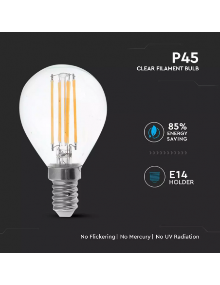 2845-Lampadina LED E  LM/W P Filamento -5