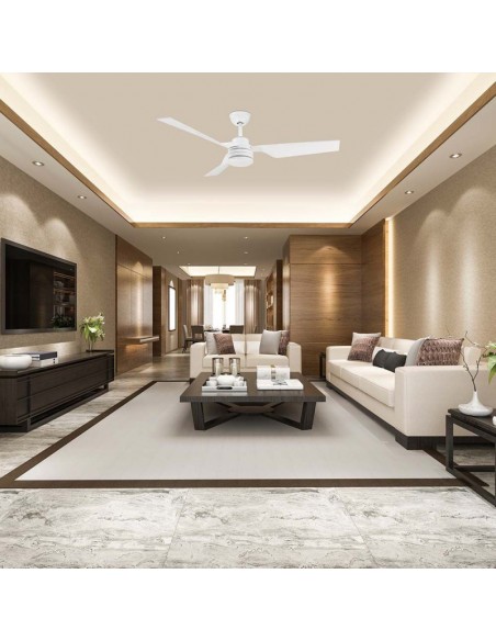 2866-Ventilatore LED da Soffitto  RF Controller con Telecomando Colore Bianco  Pollici  pale-6