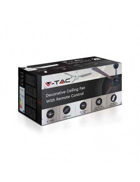 2867-Ventilatore LED da Soffitto  RF Controller con Telecomando Colore Bronzo  Pollici  pale-2