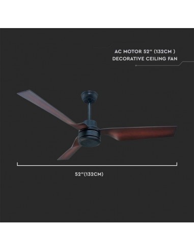 2867-Ventilatore LED da Soffitto  RF Controller con Telecomando Colore Bronzo  Pollici  pale-3