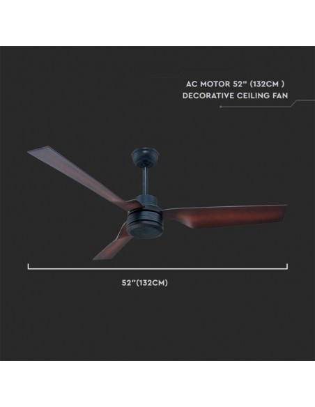 2867-Ventilatore LED da Soffitto  RF Controller con Telecomando Colore Bronzo  Pollici  pale-3