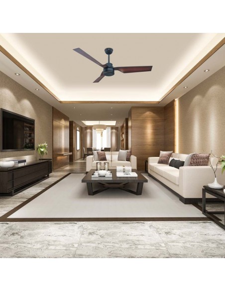 2867-Ventilatore LED da Soffitto  RF Controller con Telecomando Colore Bronzo  Pollici  pale-4