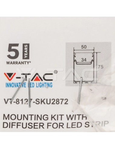 2872-filo Lineare con Kit Sospensione per Strip LED fino a mm-2