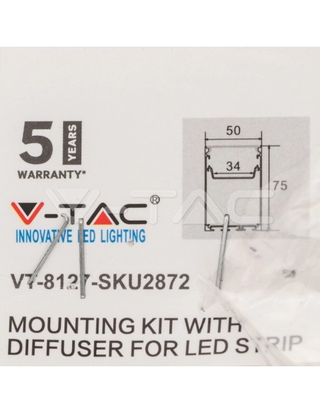 2872-filo Lineare con Kit Sospensione per Strip LED fino a mm-2