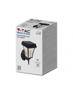 2889-Lampada LED Solare Samsung da Muro Colore Nero Opaco in -1 2