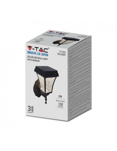 2889-Lampada LED Solare Samsung da Muro Colore Nero Opaco in -2