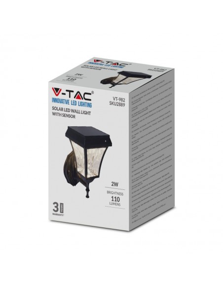 2889-Lampada LED Solare Samsung da Muro Colore Nero Opaco in -2