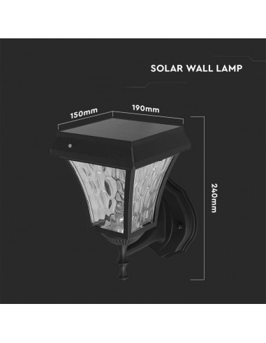 2889-Lampada LED Solare Samsung da Muro Colore Nero Opaco in -3