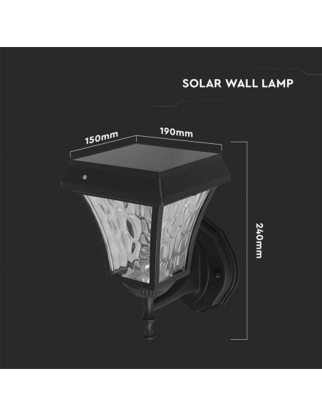 2889-Lampada LED Solare Samsung da Muro Colore Nero Opaco in -3