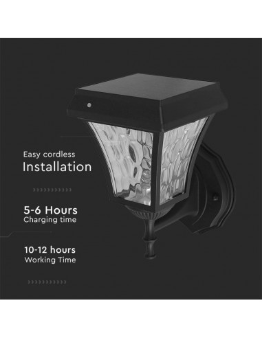 2889-Lampada LED Solare Samsung da Muro Colore Nero Opaco in -7