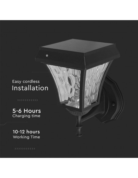 2889-Lampada LED Solare Samsung da Muro Colore Nero Opaco in -7