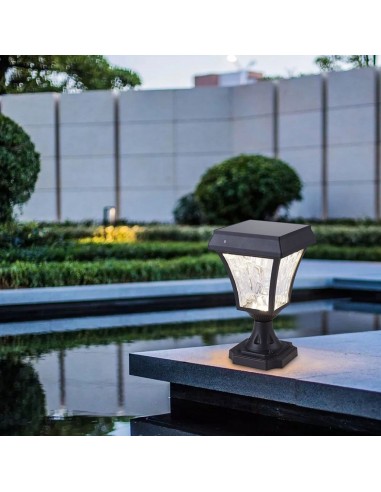 2890-Lampione LED Solari da giardino Colore Nero Opaco in IP-4
