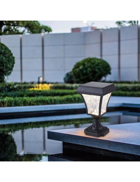 2890-Lampione LED Solari da giardino Colore Nero Opaco in IP-4
