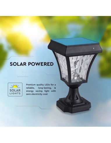 2890-Lampione LED Solari da giardino Colore Nero Opaco in IP-5
