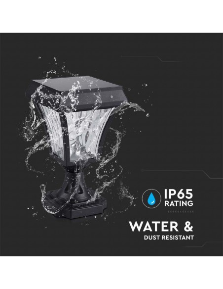 Lampione LED Solari da giardino Nero Opaco 3in1 IP44