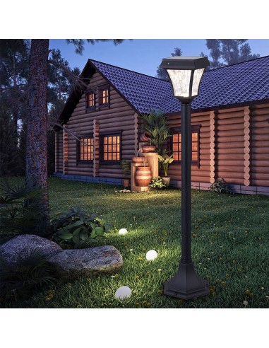 2891-Lampada LED Solare Samsung da giardino con Palo Colore Nero Opaco in -5