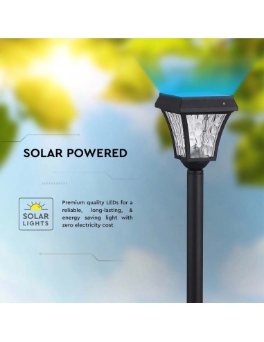 2891-Lampada LED Solare Samsung da giardino con Palo Colore Nero Opaco in -6