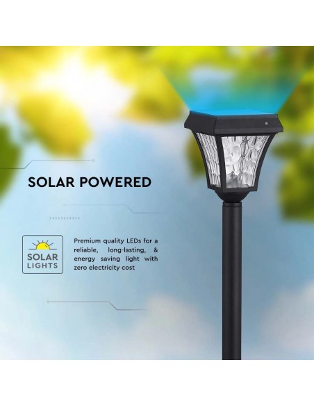 2891-Lampada LED Solare Samsung da giardino con Palo Colore Nero Opaco in -6