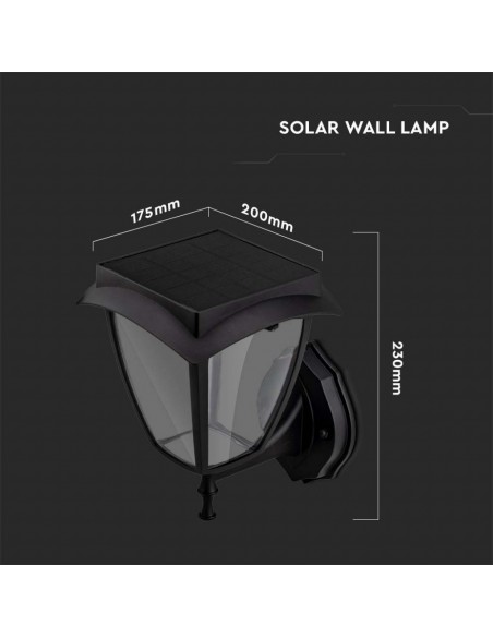 2892-Lampada LED Solare Samsung da Muro Colore Nero Opaco  -3