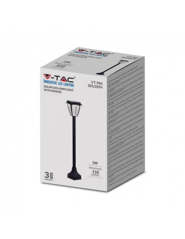 2894-Lampada LED Solare Samsung da giardino con Palo Colore Nero Opaco  -2