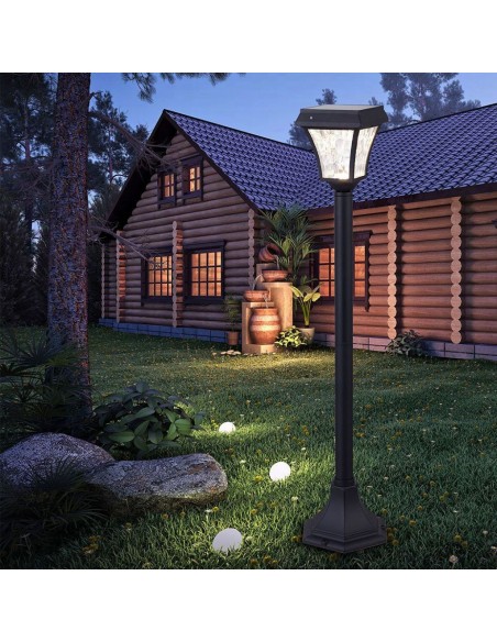 2894-Lampada LED Solare Samsung da giardino con Palo Colore Nero Opaco  -6