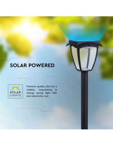 2894-Lampada LED Solare Samsung da giardino con Palo Colore Nero Opaco  -7