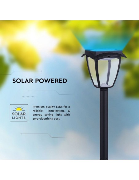 2894-Lampada LED Solare Samsung da giardino con Palo Colore Nero Opaco  -7